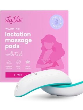 LaVie Warming Lactation Massage Pads - Pink & White